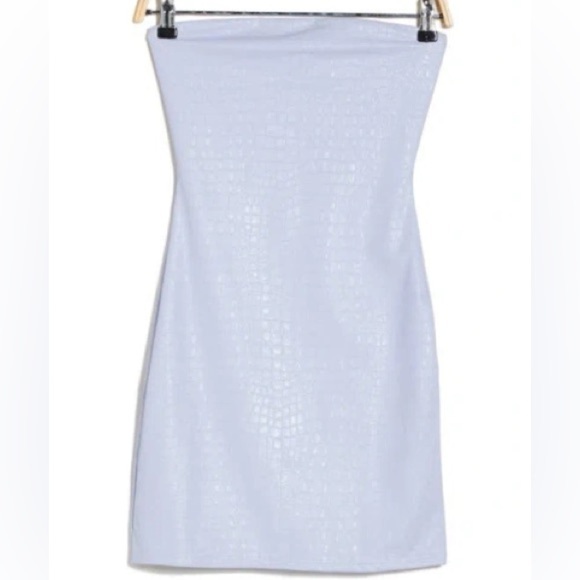 NWOT Naked Wardrobe Crocodile Collection Croc Embossed Strapless Mini Dress - Picture 3 of 8